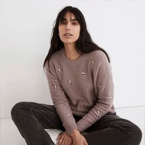 Madewell Lilac daisy sweater xs